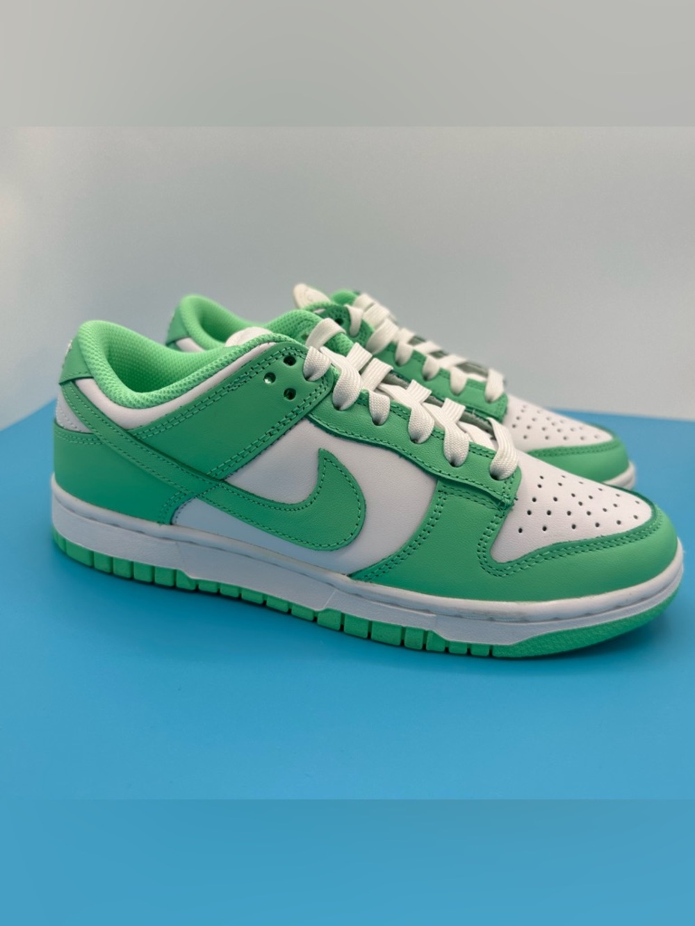 NEW! NIKE Dunk Low. Glow Green / white. Women’s 6.5 Brand New (box no lid)